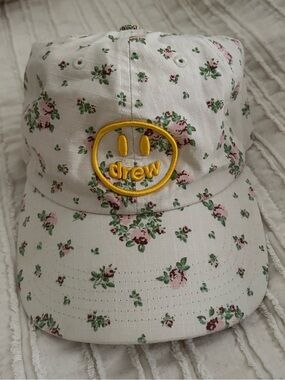 DREW Cream Cotton Cap with Subtle Black Logo Accent